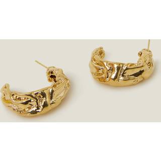 Accessorize Accessorize Gold Tone 14ct Chunky Molten Hoop Earrings