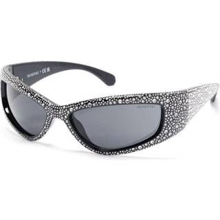 Swarovski Kvinde SK6027 10326G Solbriller Injiceret Sort Grå Geometrisk Spejlet