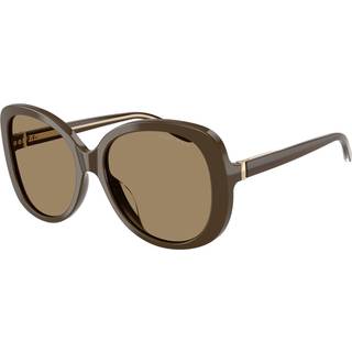 Giorgio Armani Kvinde AR8229U 595753 Solbriller Acetat Brun Brun Rund Normal