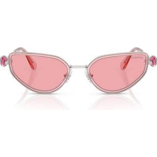 Swarovski Kvinde SK7027 403784 Solbriller Metal Sølv Rosa Geometrisk Normal