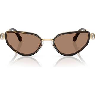Swarovski Kvinde SK7027 400473 Solbriller Metal Guld Brun Geometrisk Normal