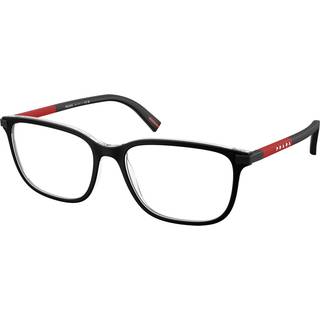 Prada Linea Rossa Mand PS 02RV 03I1O1 Vista -rammer Injiceret Sort Transparent Pillow Normal