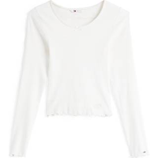Scalloped Trim Slim Long Sleeve T-Shirt