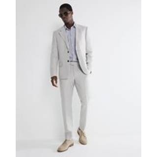 River Island River Island Grey Linen Slim Fit Suit Trousers