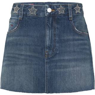 Star Stud Denim Mini Skirt