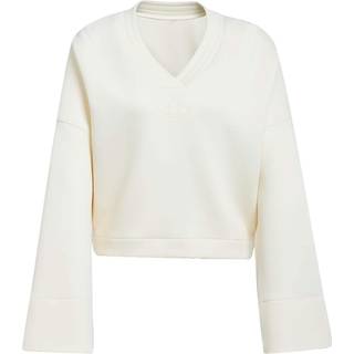 Deep V-Neck sweatshirt - Cream White - L