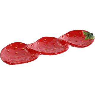 Snack bakke Home ESPRIT Rød Moderne 32 x 11,5 x 3,2 cm