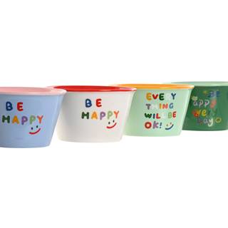 Skål Home ESPRIT Multifarvet Shabby Chic 480 ml 13,2 x 13,2 x 7,5 cm (4 enheder)