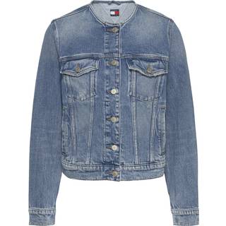 Collarless Denim Trucker Jacket