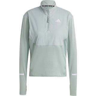 adidas Ultimate High Visibility Half-Zip Running Shirt Women - Sage, Size XL - sage