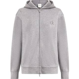 Relaxed Viscose Zip Up Hoodie - Grey - M