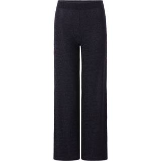 Wide Leg Milano Twill Trousers - Black - 6