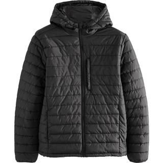 Next Black Shower Resistant Lightweight Hooded Puffer Coat Jacket