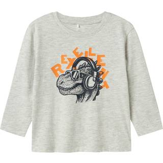 NAME IT Langærmet Bluse Tristiano Light Grey Melange