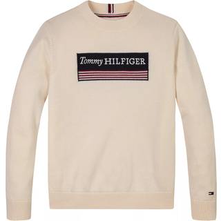 Tommy Hilfiger Tommy Hilfiger Cream Regular Fit 1985 Monotype 100% Cotton Jumper