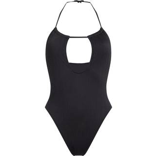 Plunge Swimsuit - CK Monogram Texture - Black - XL