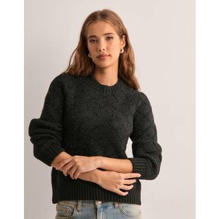 Only - Sort - Onlalba L/S Glitter O-Neck Cc Knt - Large