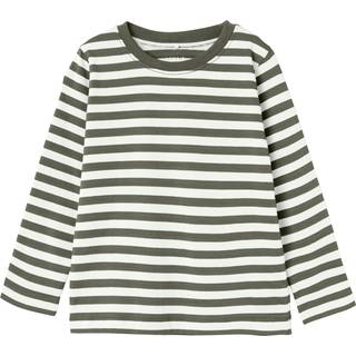 Salmo Langærmet T-shirt, Dusty Olive/Cloud Dancer, 104 cm