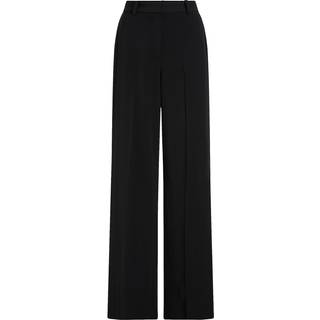 Slim Wide Leg Trousers - Black - 36