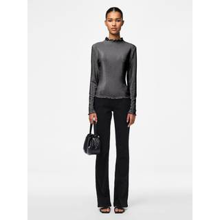 PIECES dame bluse PCSANDRA - Black Silver lurex - L