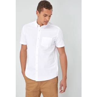 Next White Regular Fit Short Sleeve Oxford Shirt