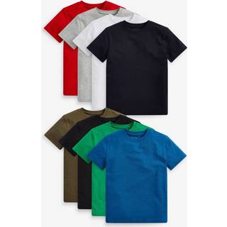 Next Red/Black/Grey/White/Blue/Green Short Sleeve T-Shirts 8 Pack (3-16yrs)