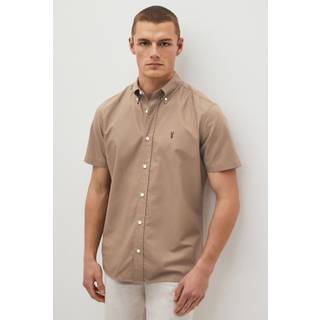 Next Stone Natural Slim Fit Short Sleeve Oxford Shirt