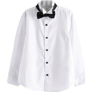 Next White Long Sleeve Smart Shirt with Bowtie (3-16yrs)