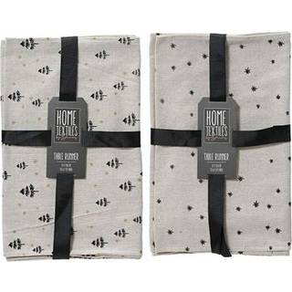 Bordløber Lifetime Sort Lysegrå Trykt Jul 32 x 150 cm