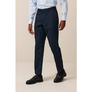 Next Navy Blue Regular Fit Plain Front Smart Trousers