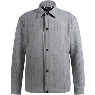 BOSS Black Herren Overshirt grau unifarben