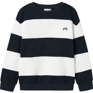 Name It Bright White/dark Sapphire Bredstribet Sweatshirt