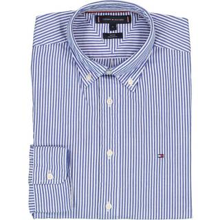 Flex Poplin Classic Stripe Skjorte, Wedge Blue/Optic White, XXL