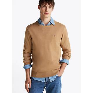 Essential Cotton Crew Neck Striktrøje, Safari Canvas, S