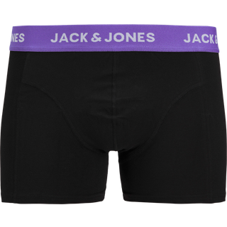 Jack & Jones 3pak boksershorts i sort med lilla farvet linning til herre
