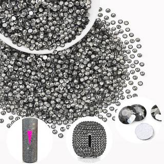 5000pcs SS6/2MM Crystal Rhinestones (Black Diamond) Bedazzling Flatback Glass Rhinestones til udformning