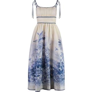 Zimmermann Wylie printed linen midi dress - blue - L