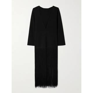 Khaite Paley fringed maxi dress - black - M