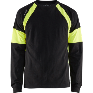 Blåkläder 3520 T-shirt lang ærme / T-shirt lang ærme - XL - Sort/High Vis Gul