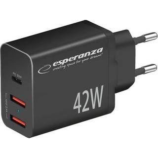 Hurtig oplader | 42W | USB-C 30W | USB-A 12W