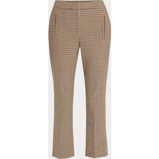 Veronica Beard Arte Houndstooth high-rise cropped pants - brown - XXXS