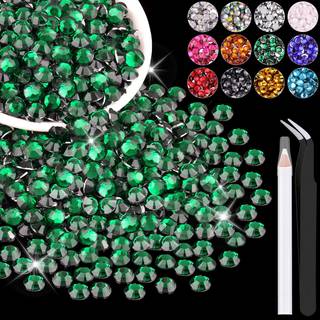 2500stc 5 mm harpiks rhinestones i bulk (mørkegrøn) bedazzling fladback krystaller til håndværk DIY negle dekoration perler charme til tumbler sk