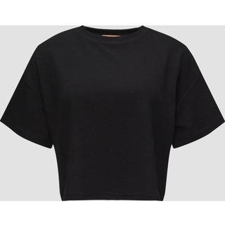 Next Black Relaxed Fit Boxy 100% Cotton Slouch Shoulder T-Shirt
