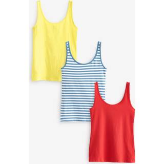 Next Red/Blue/Yellow Built Up Thick Strap Vests 3 Pack
