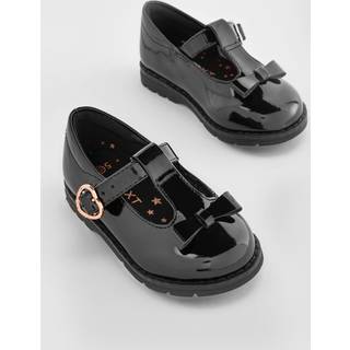 Next Black Patent Wide Fit (G) School Junior Bow T-Bar Shoes