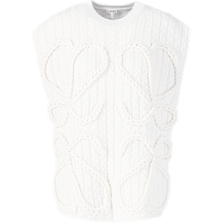 Loewe Anagram cable-knit wool sweater vest - white - S