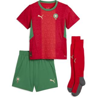 Puma Morocco 2025 Home Minikit Youth, Red, Size 3-4Y, Clothing - Archive Green - 3-4Y