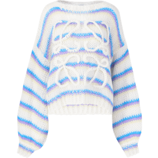 Loewe Anagram striped mohair-blend sweater - white - M