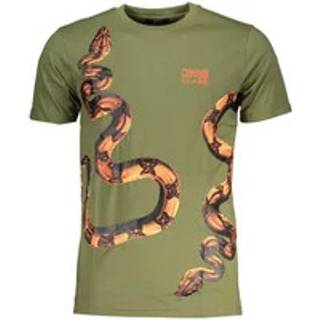 Cavalli Class Green Cotton T-Shirt