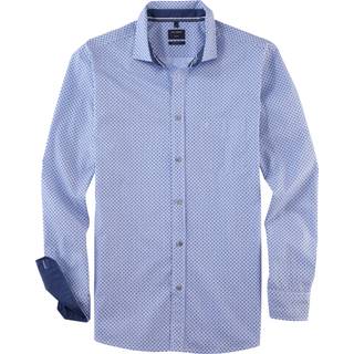 OLYMP Herren Hemd blau gemustert